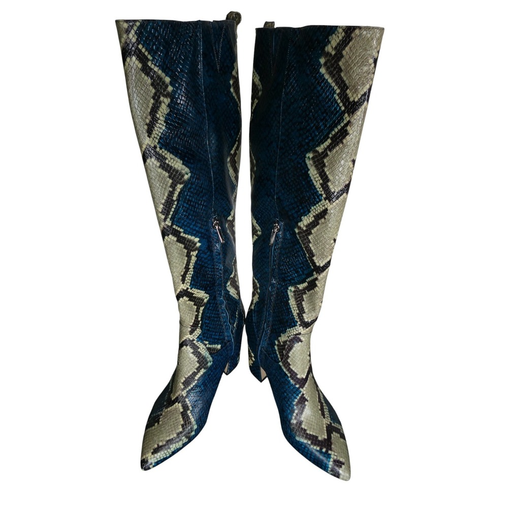 Sam Edelman HAI Snake Skin Boots Size 8.5 Multi-Color Print G0568L2401